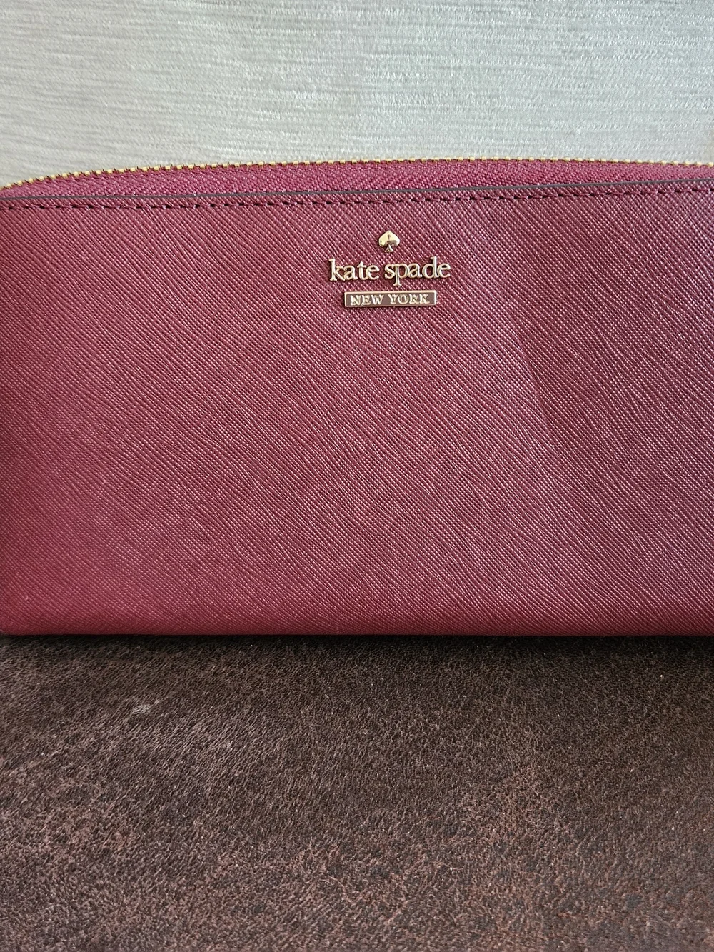 Kate Spade Burgundy Tote Bag with Matching Wallet
